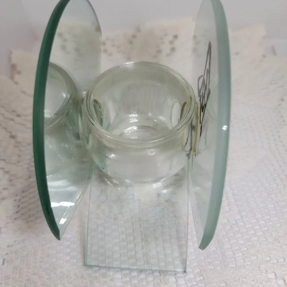 Votive Candle Holder Asian Style Frosted Glass White Black 3
